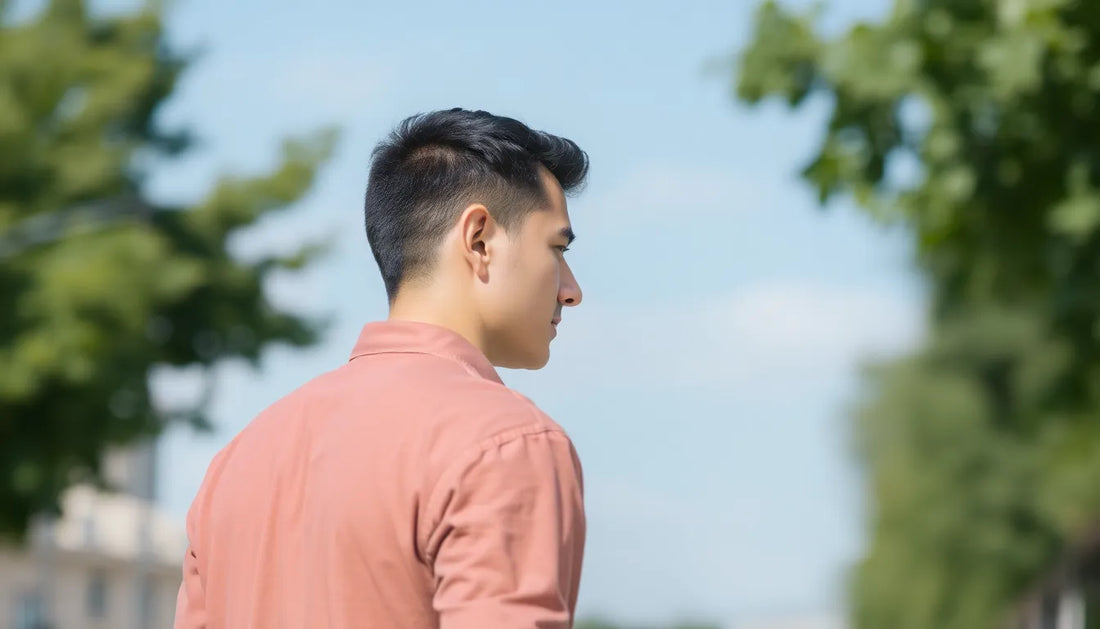 A man walking outdoors, demonstrating how to style your wardrobe with BSG Fashion.
