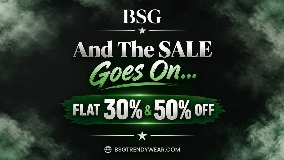 BSG promotional web banner for desktop mentioning SALE at 30 and 50 percent off.