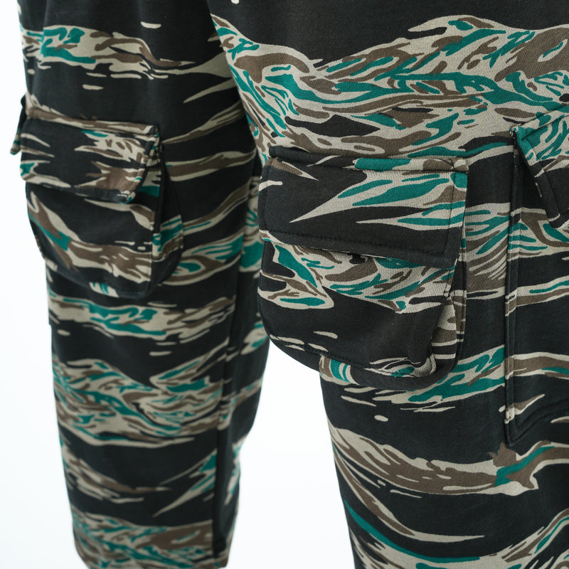 BSG Adventure Ready Camo Shorts with multiple pockets in camouflage pattern for outdoor activities