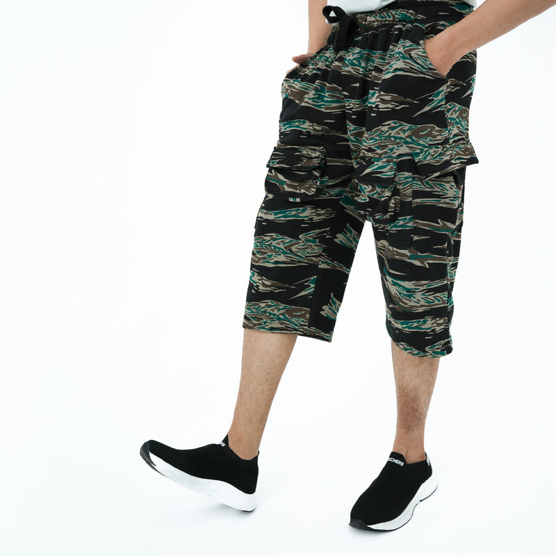 Men's Adventure Ready Camo Shorts by BSG with cargo pockets and stylish design for outdoor activities