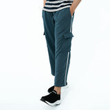 BSG AeroStride Side-Stripe Trouser in teal with side cargo pockets and sporty design