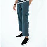 BSG AeroStride Side-Stripe Trouser in Teal with Cargo Pockets for Stylish Comfort