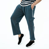 Men's AeroStride Side-Stripe Trouser in blue with side pockets for comfortable casual wear