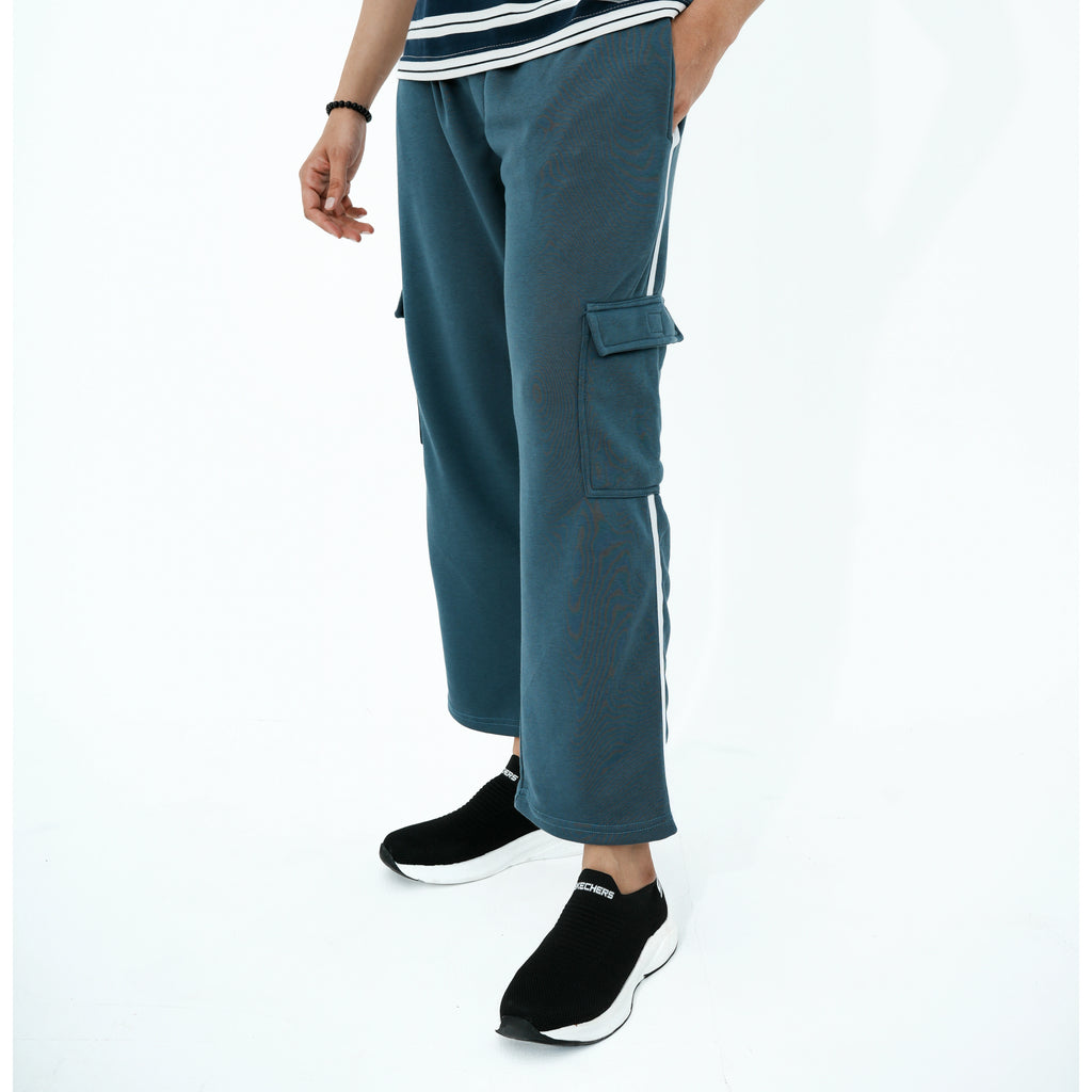 BSG AeroStride Side-Stripe Trouser in blue with cargo pockets for casual style