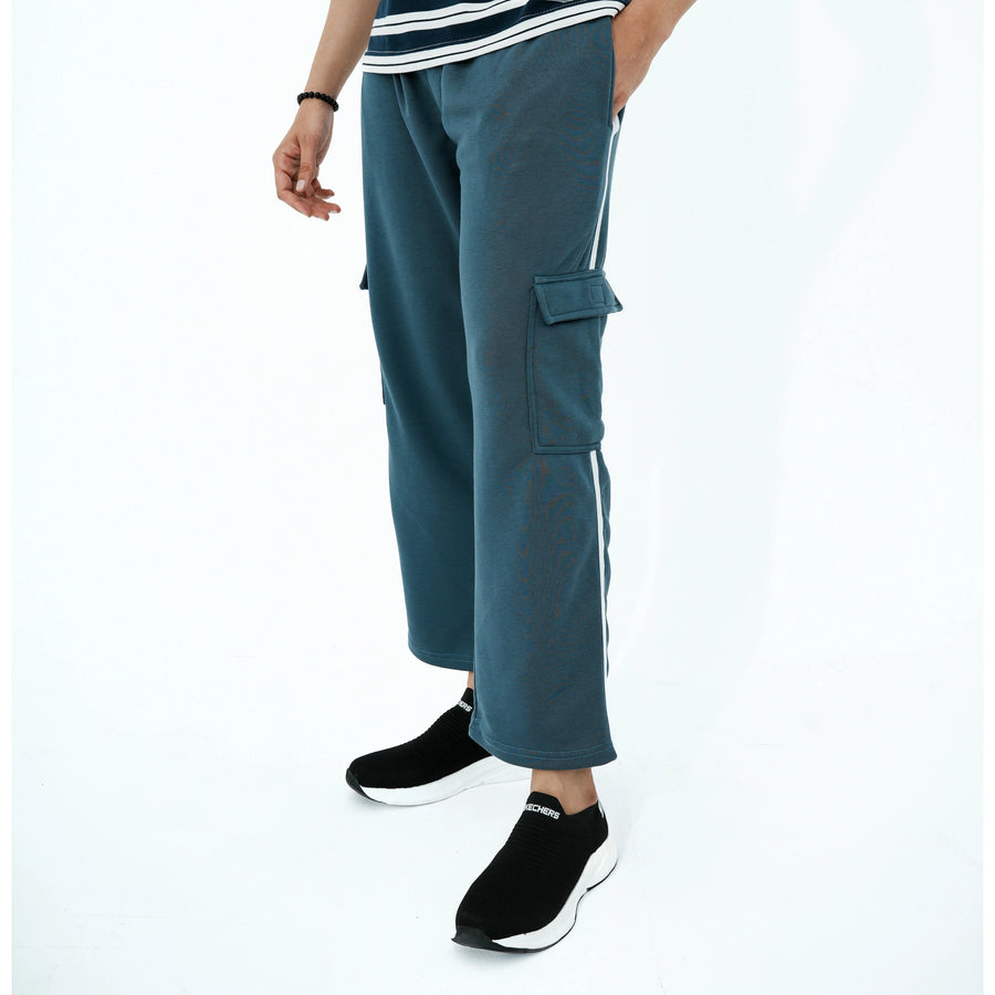 BSG AeroStride Side-Stripe Trouser in blue with cargo pockets for casual style