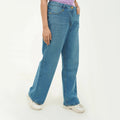 Azure Sky Breeze Wide Leg Jeans in light blue denim, stylish fit for comfortable casual wear