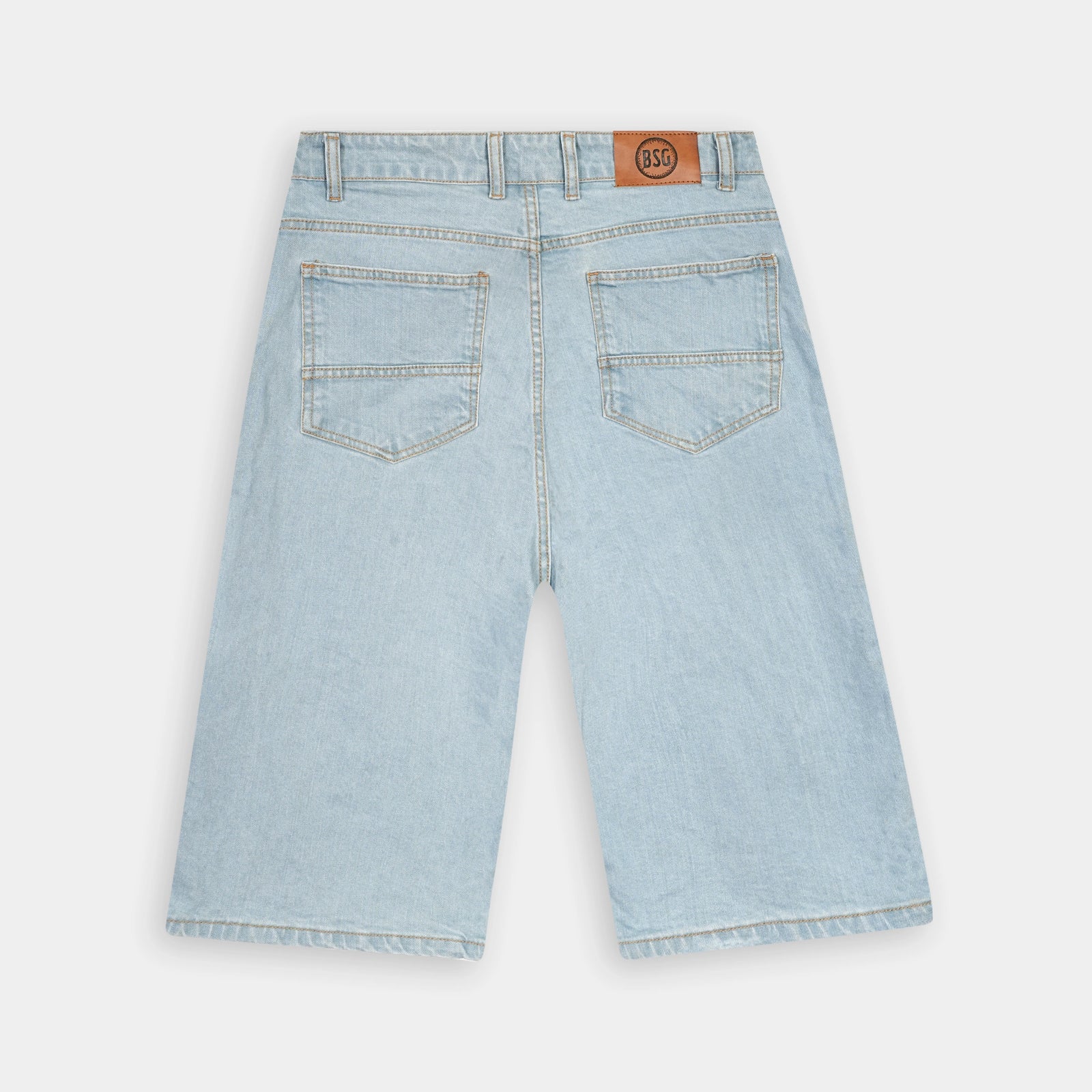 Stylish Baggy Side buttons Sky Blue Long Denim Jorts for casual wear from BSG