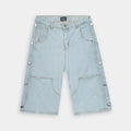 Baggy Side buttons Sky Blue Long Denim Jorts for stylish comfort. Perfect for casual wear from BSG.
