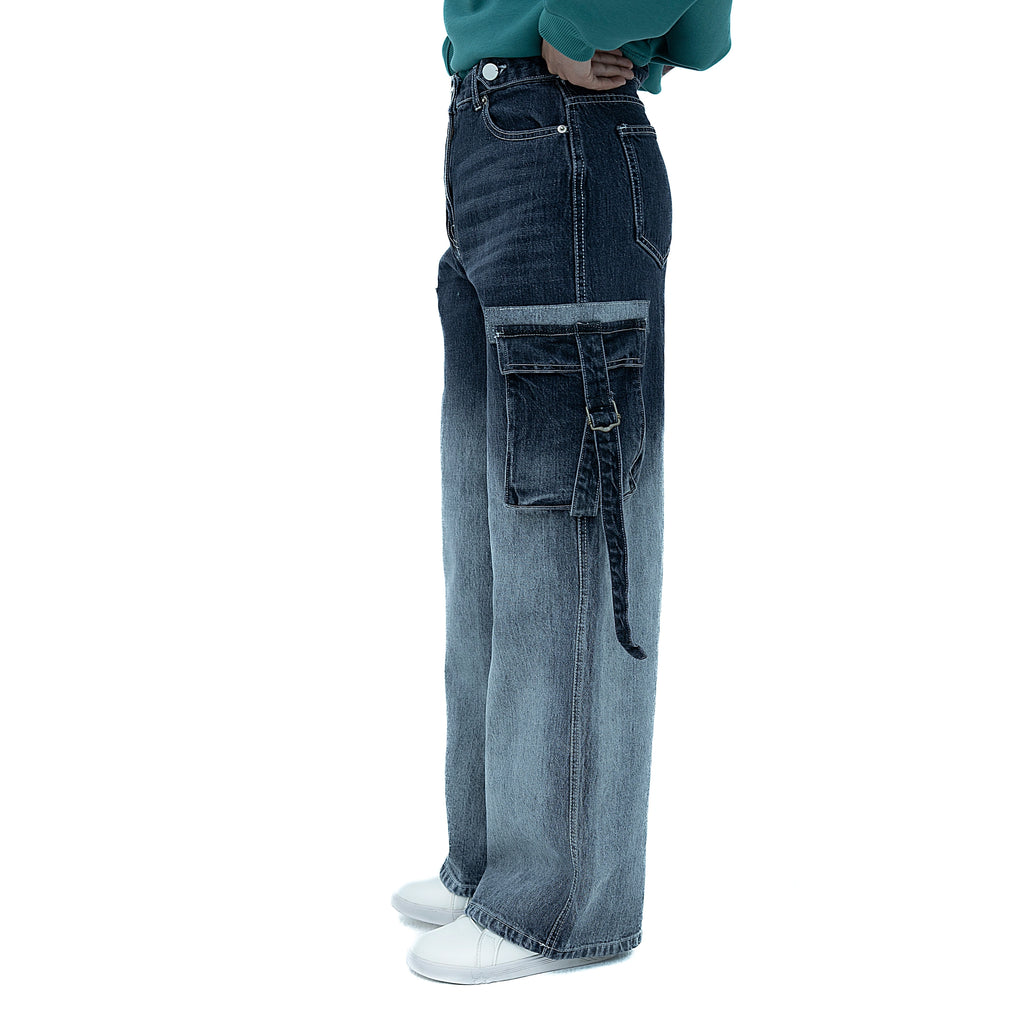 Black Gradient Faded Comfortable Baggy Jeans for Trendy Looks by BSG