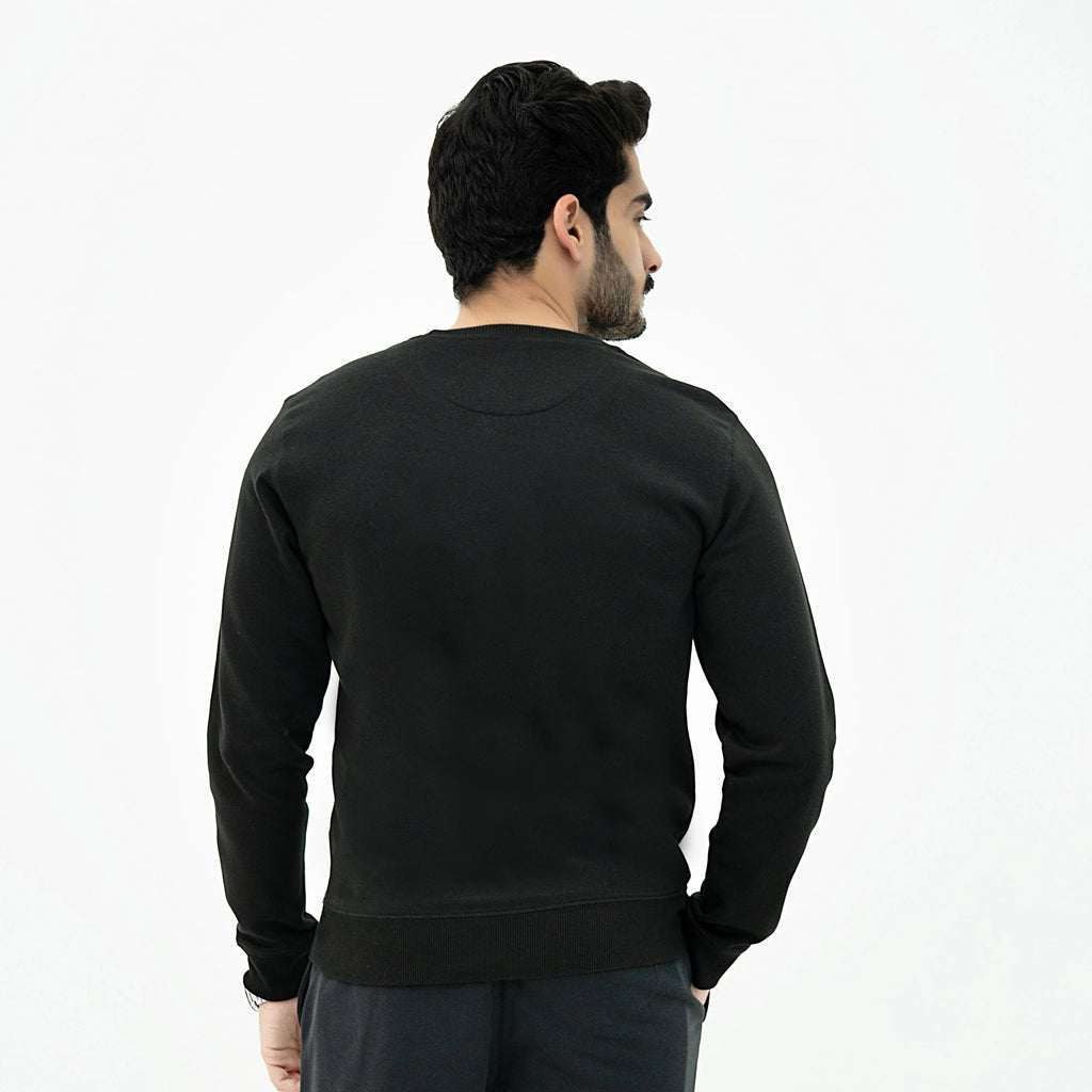 Men's Bold Style Gang Signature Black Fleece Sweatshirt featuring a classic design in black
