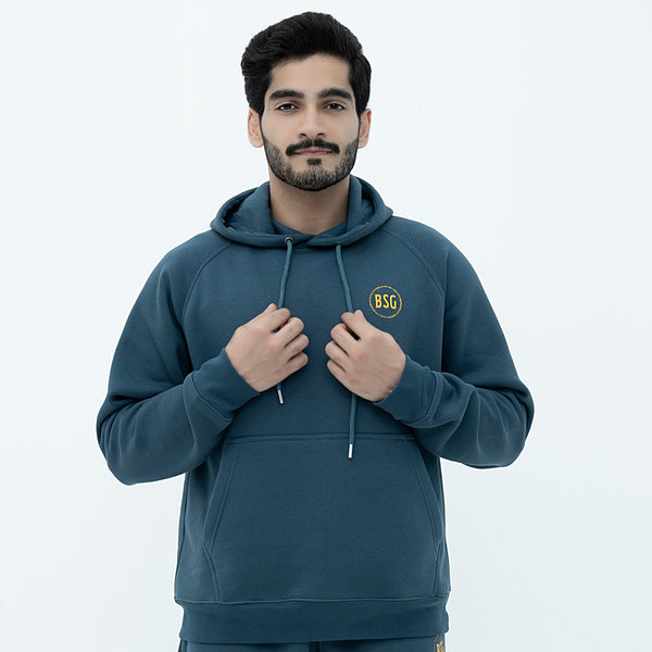 BSG Bold Style Generation Signature Deep Teal Hoodie with a relaxed fit and adjustable drawstring hood