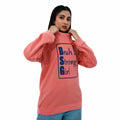 Bruh Strong Girl Signature Edition Pink Sweatshirt with bold lettering and a relaxed fit for casual style