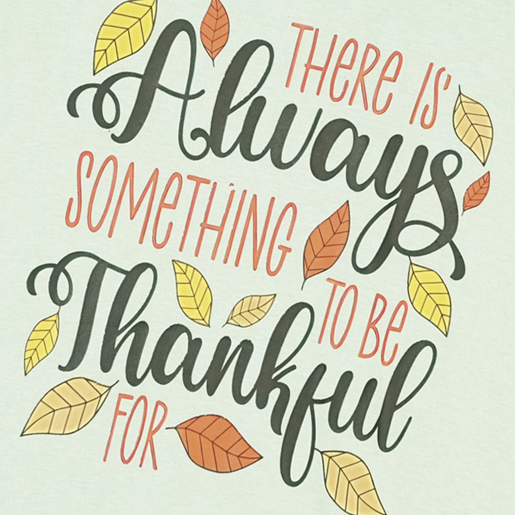 BSG Men's V-Neck Graphic T-Shirt featuring a Thankful message with autumn leaves design