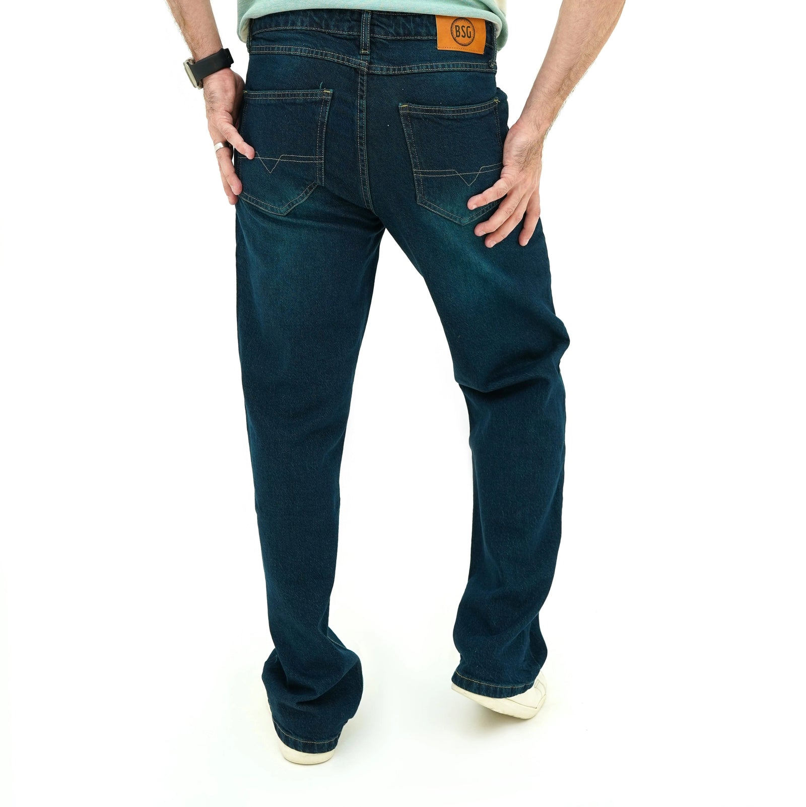 Men's BSG Chill Vibe Wide Leg Denim Jeans with a relaxed fit for casual comfort