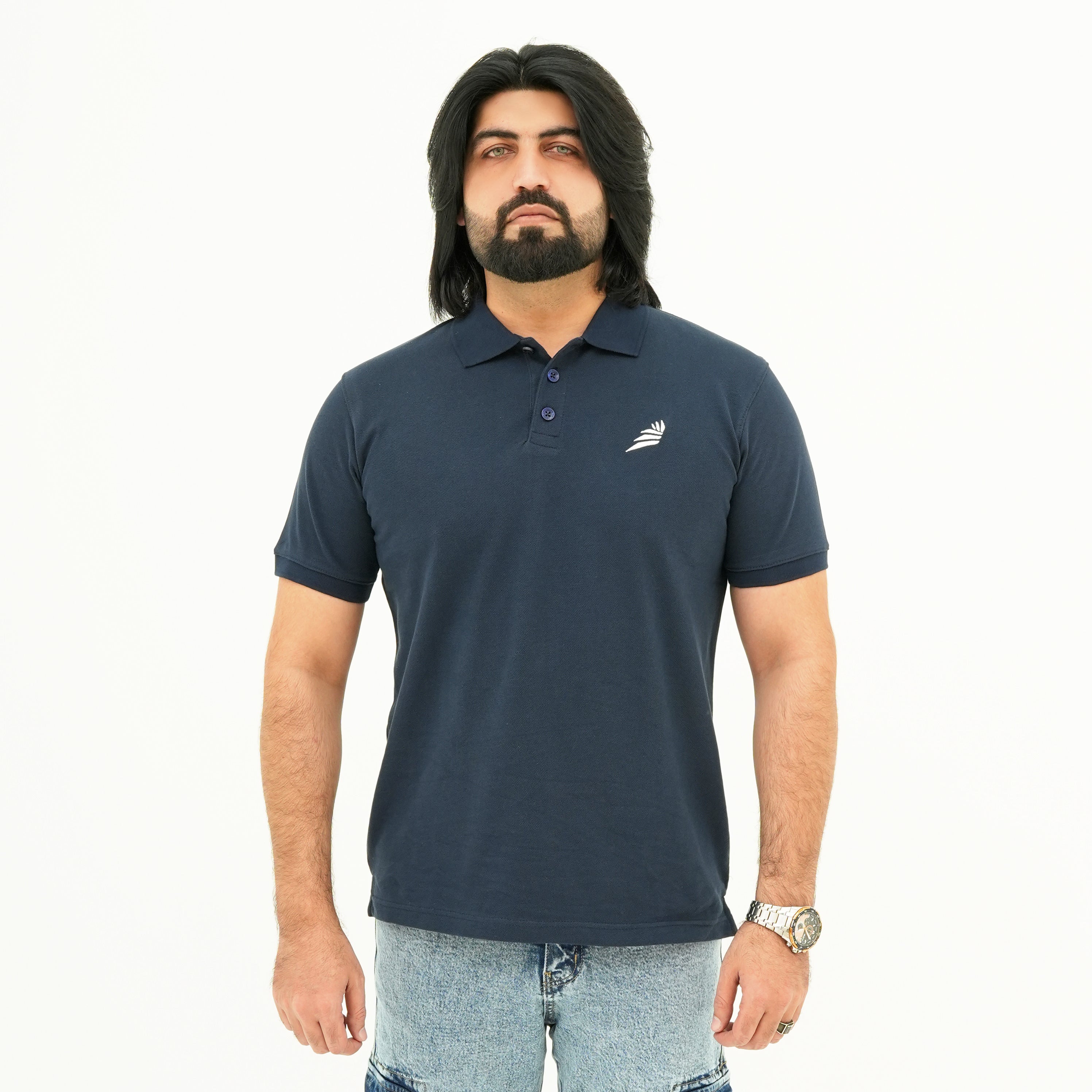 BSG Classic Elegant Navy Blue Polo Shirt for Men with a Timeless Design