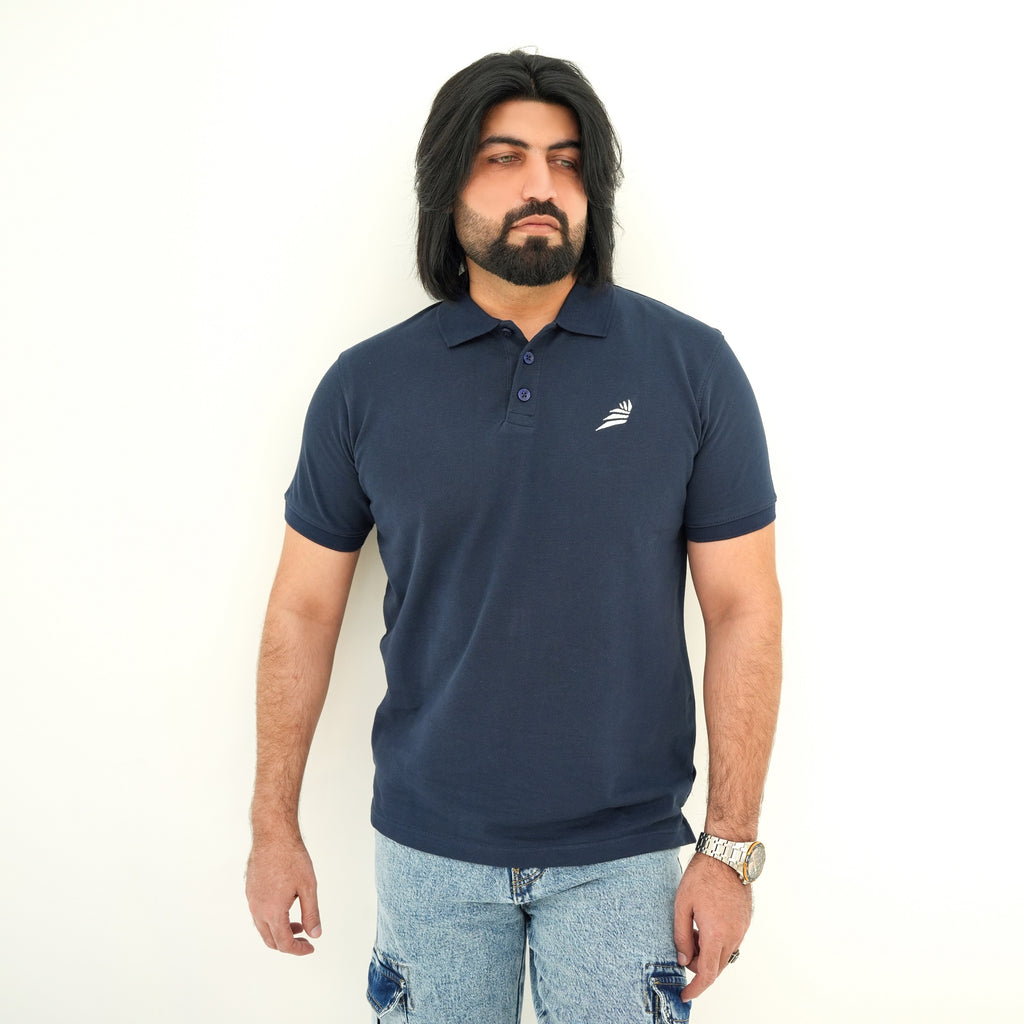 Classic Elegant Navy Blue Polo shirt by BSG for stylish men's casual wear