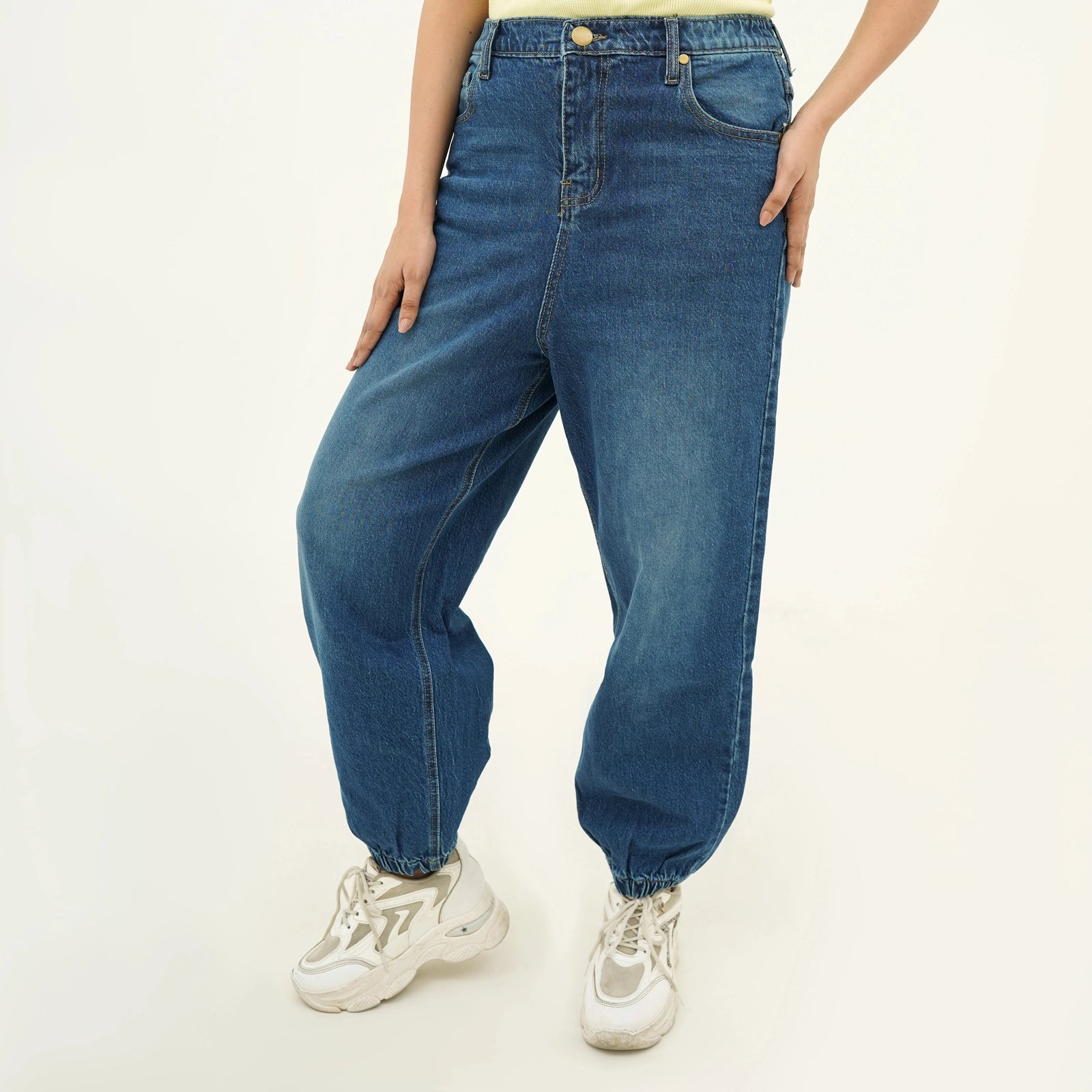 BSG Women's Denim Jeans in Cool Vibrant Relaxed Fit Blues for a trendy casual look