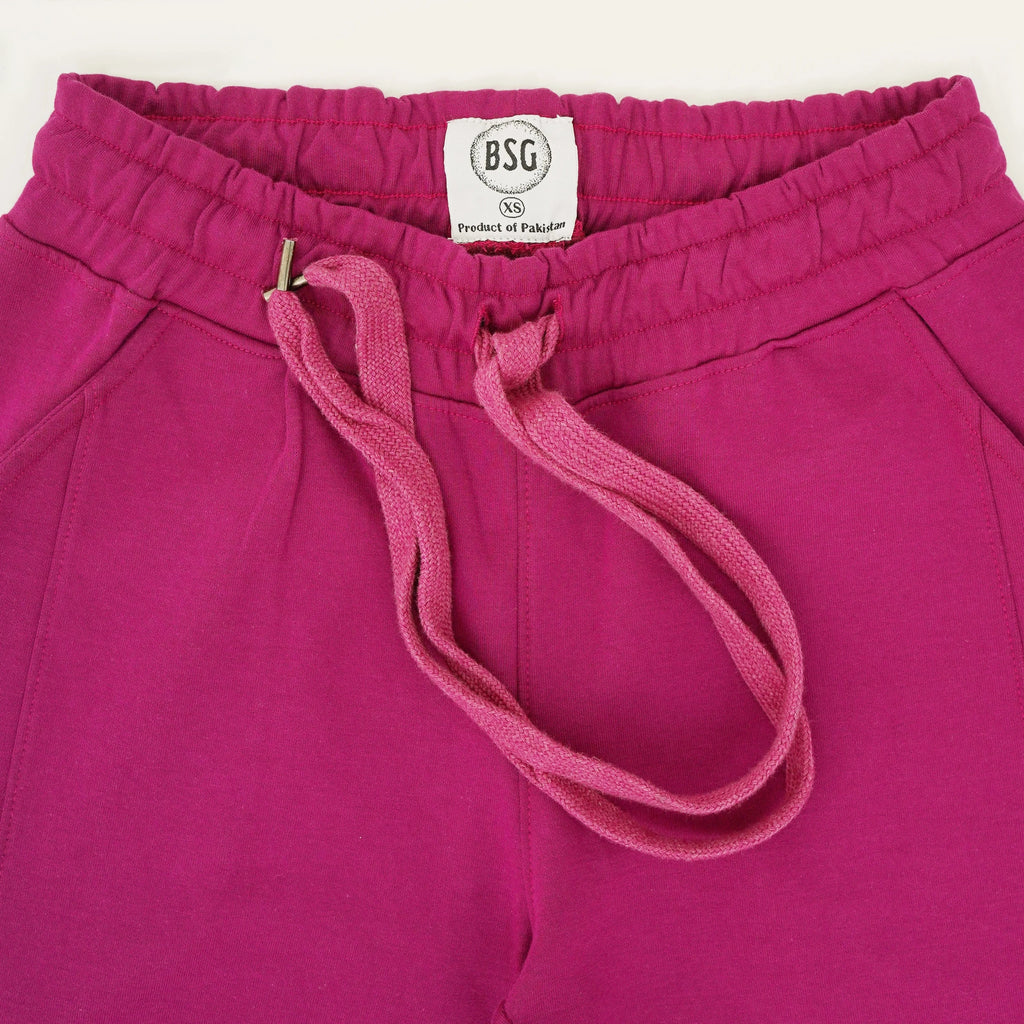 Cozy Magenta Berry Trouser from BSG featuring a soft fabric and adjustable drawstring waistband