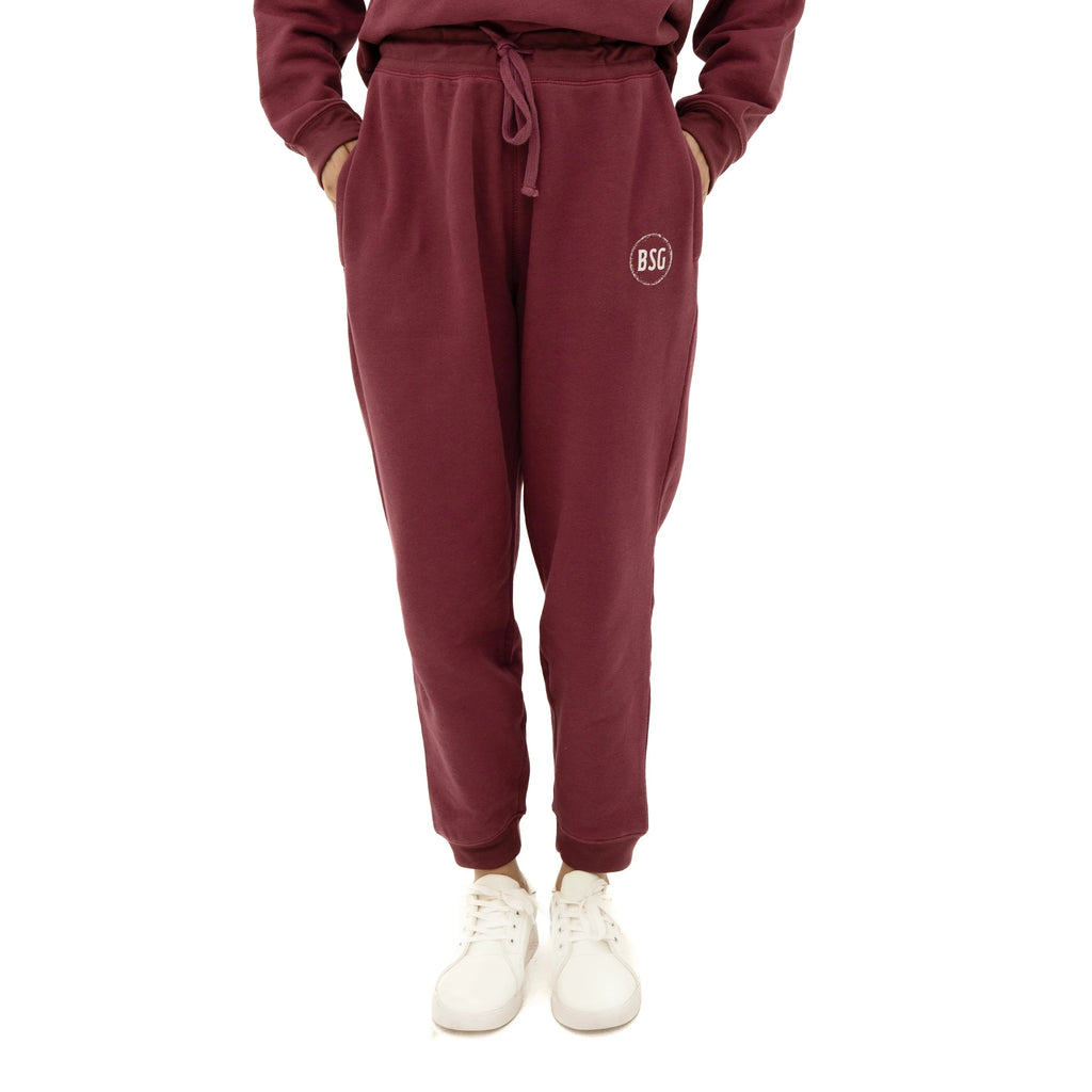 BSG Cozy Soft Touch Maroon Sweatpants for women with a comfortable fit and stylish design