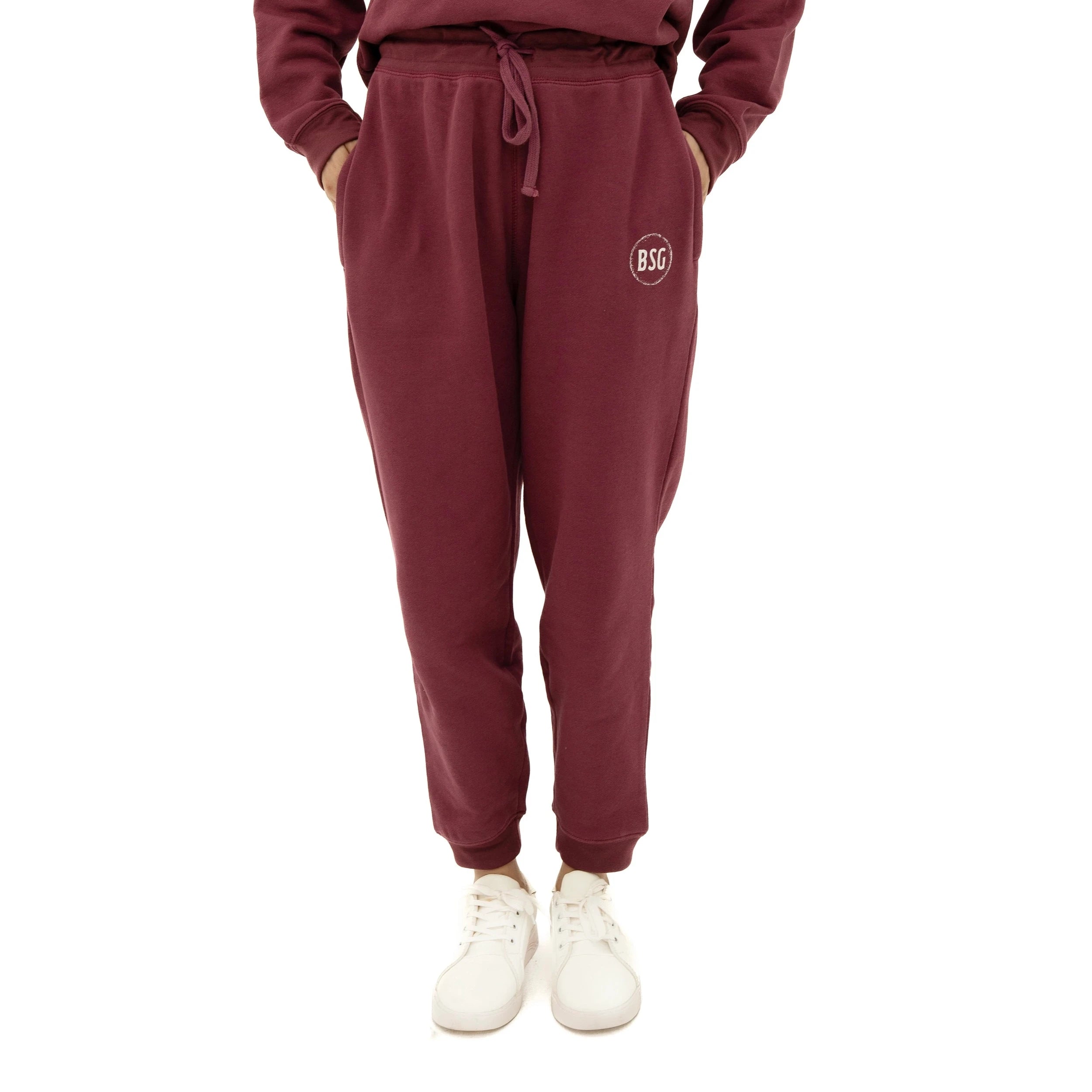 BSG Cozy Soft Touch Maroon Sweatpants for women with a comfortable fit and stylish design