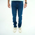 Men's Deep Indigo Slim-Fit Jeans by BSG with a modern silhouette for casual wear
