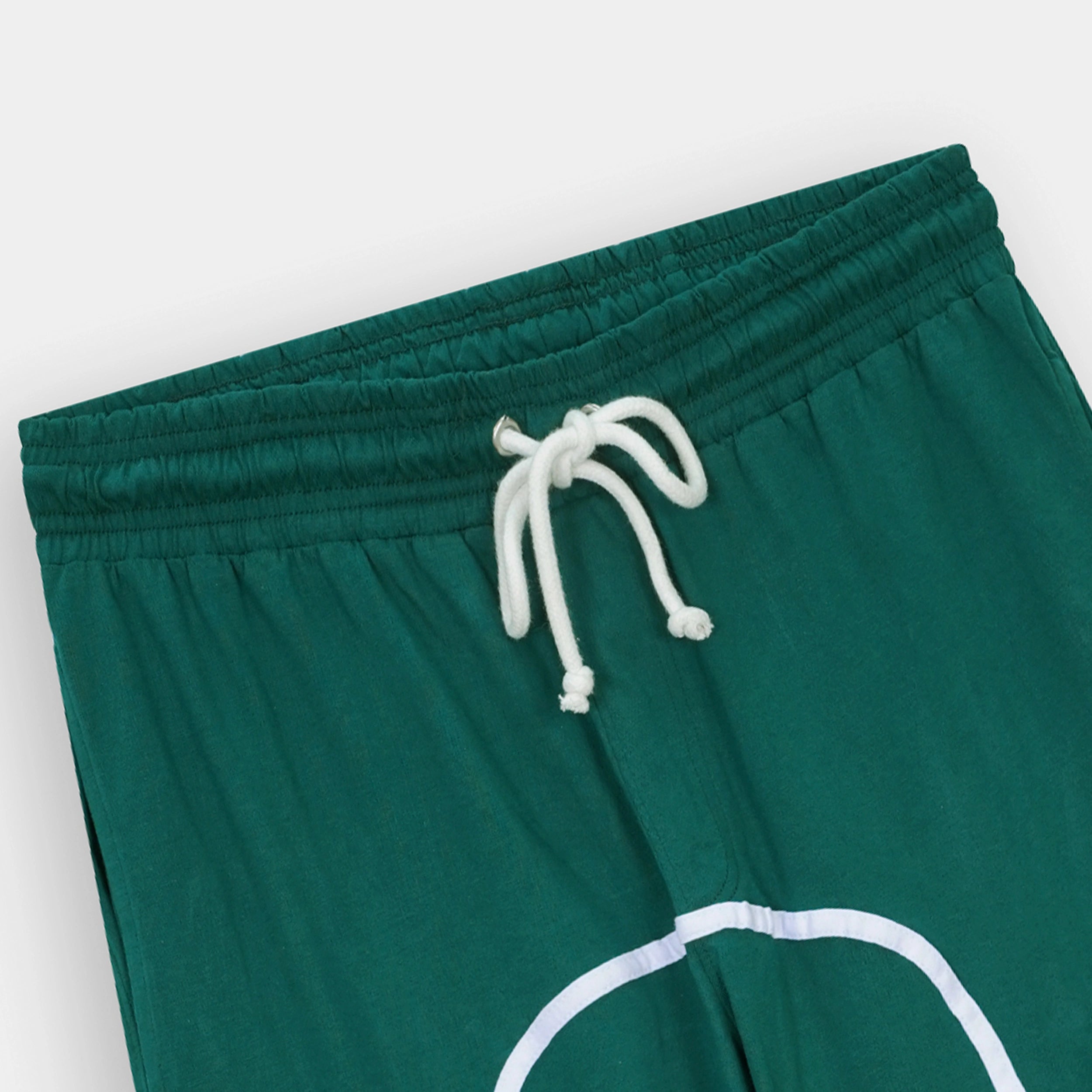 Stylish Emerald Green Utility Pocket Arch Striped Trouser with Comfortable Drawstring Waist by BSG