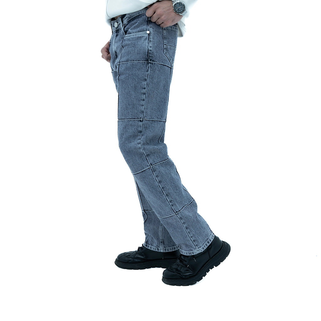 Men's Gridlock Shadow Paneled Straight Leg Jeans in casual style with side pockets