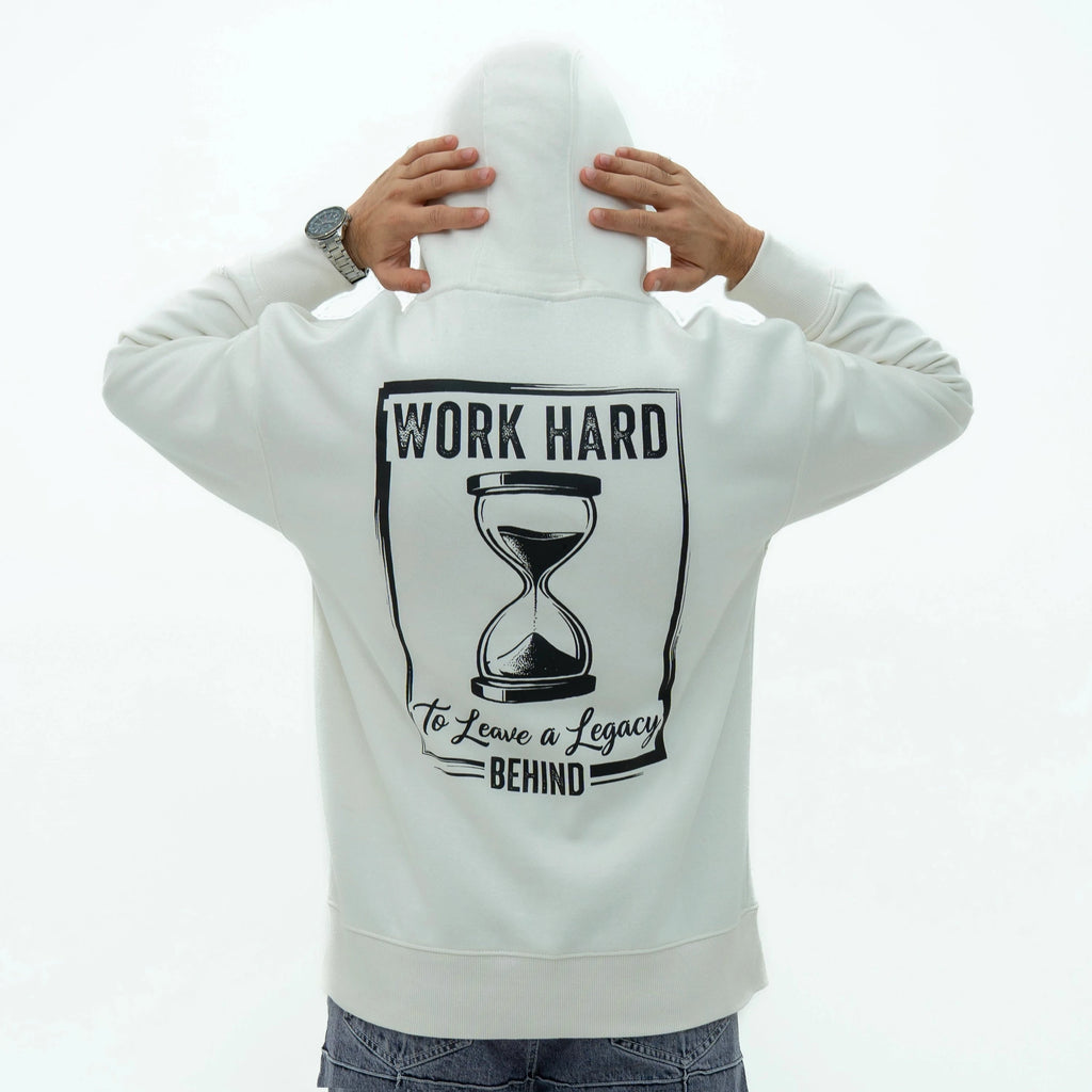 Men's Legacy Hour Glass Signature Zipper Hoodie with graphic design on the back