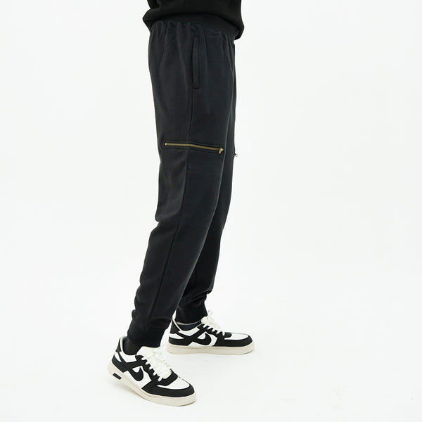 Men's Luxe OPS Black Zipper Trouser with Side Zip Pocket for Comfort and Style