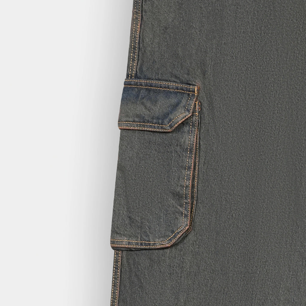 Stylish Multi Pocket Rusty Tint True Baggy Denim Cargo Jeans for a trendy look, BSG brand