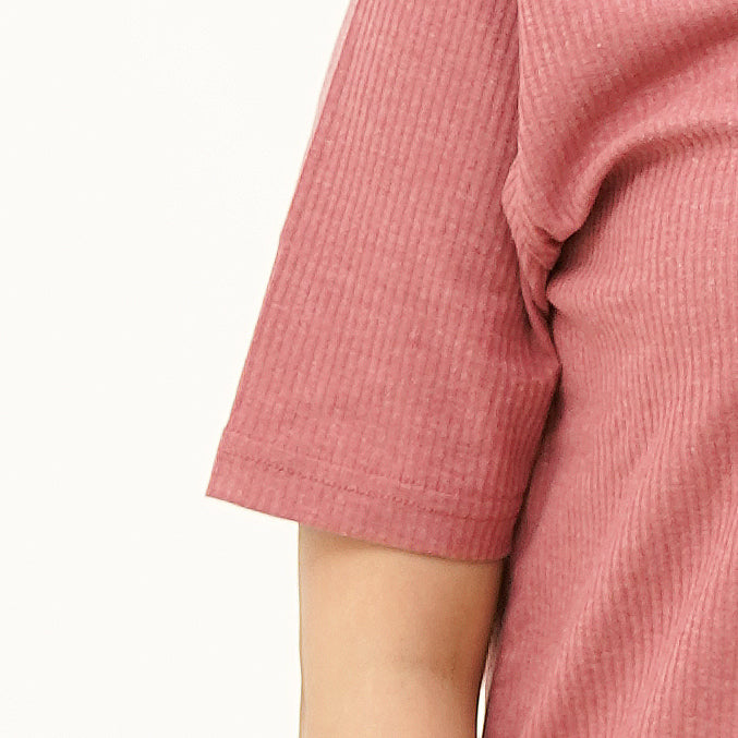 BSG Radiant Rouge Straight Tee Shirt with stylish ribbed fabric and comfortable fit