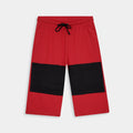 Bold Red Black Color Three Quarter Shorts with Comfortable Fit for Casual Wear by BSG