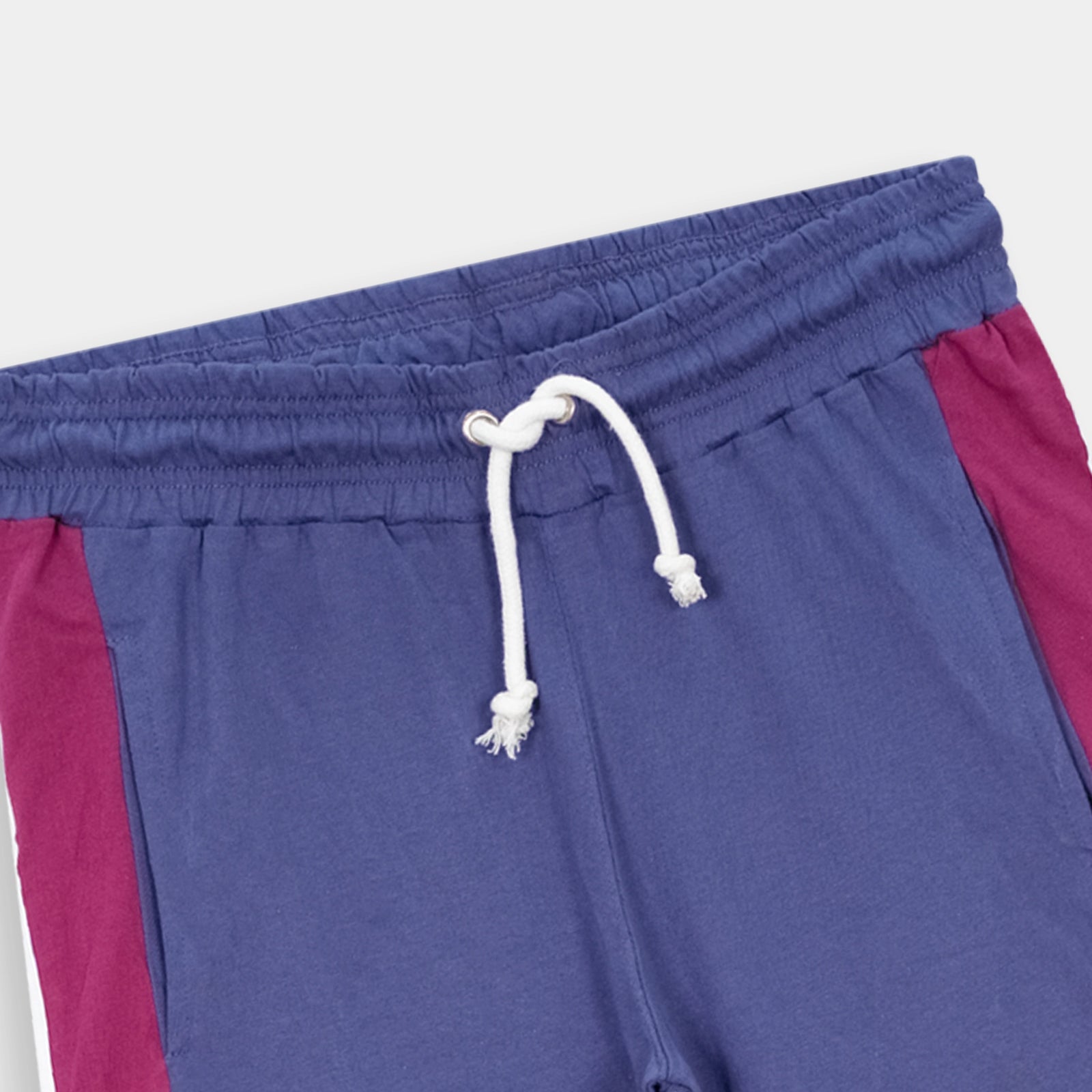 Retro Chic Side Stripe Relaxed Fit Trouser in purple and pink with drawstring waistband by BSG