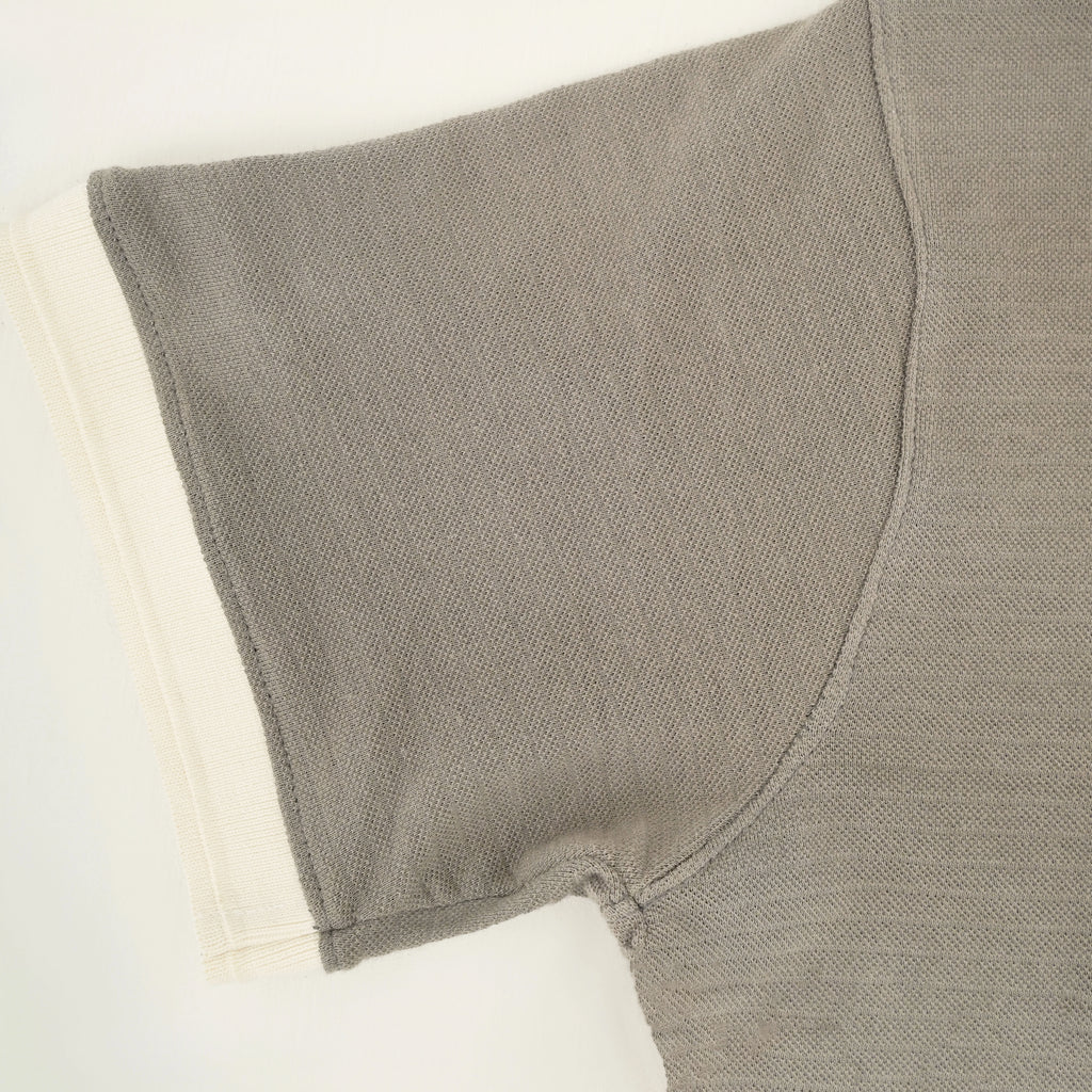 Self Embossed Brown Old Money Polo shirt showcasing a stylish and sophisticated design for women's fashion.