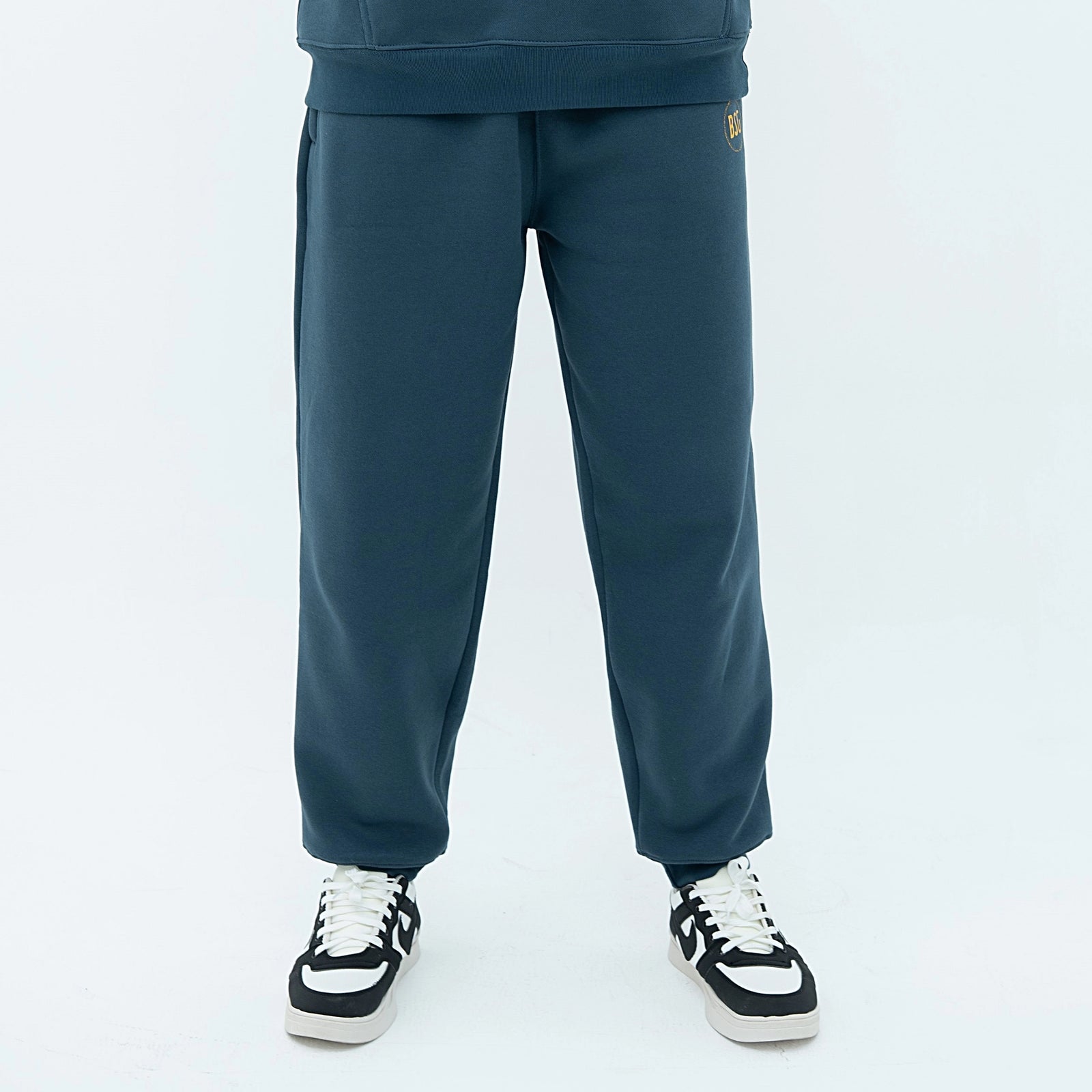 Men's Signature Edition Deep Teal Fleece Sweatpants with Relaxed Fit and Side Pockets