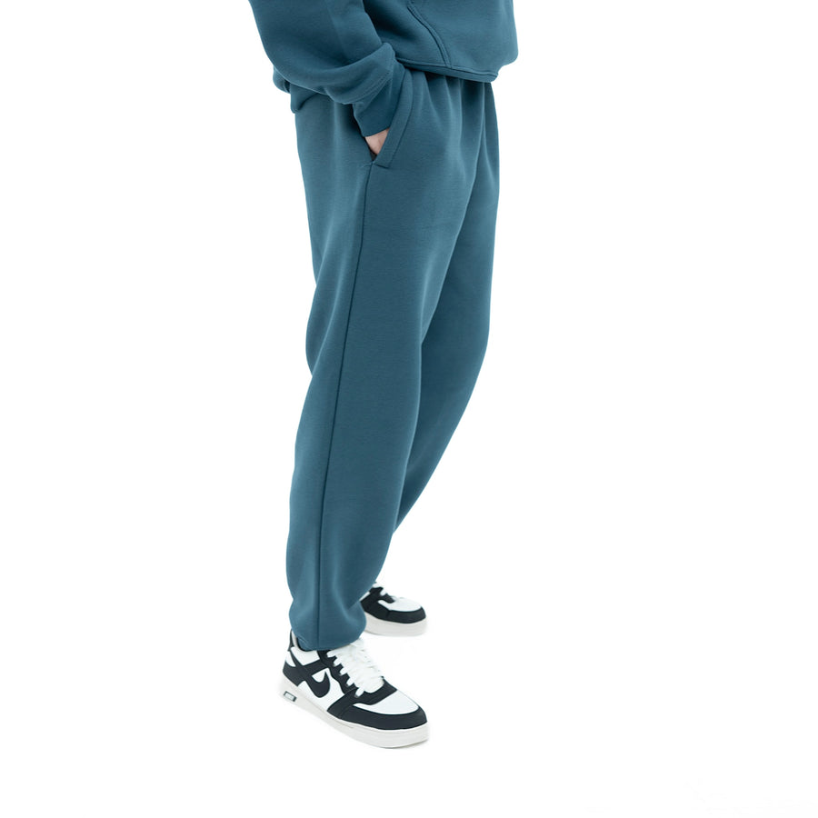 BSG Signature Edition Deep Teal Fleece Sweatpants with a relaxed fit and side pockets for comfort