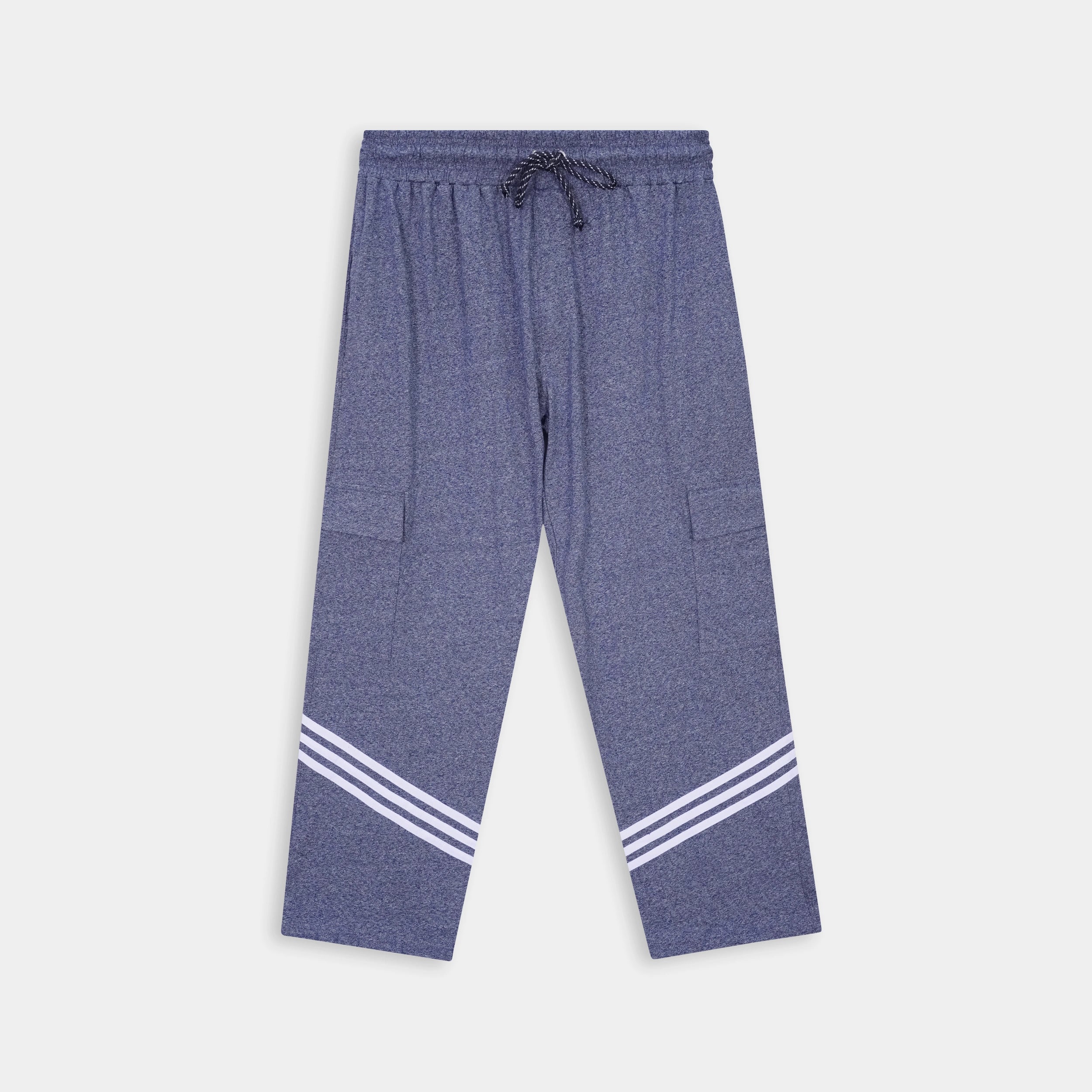 Stylish Striped Slate Blue Wide Leg Trouser with Comfort Fit from BSG, perfect for casual outings