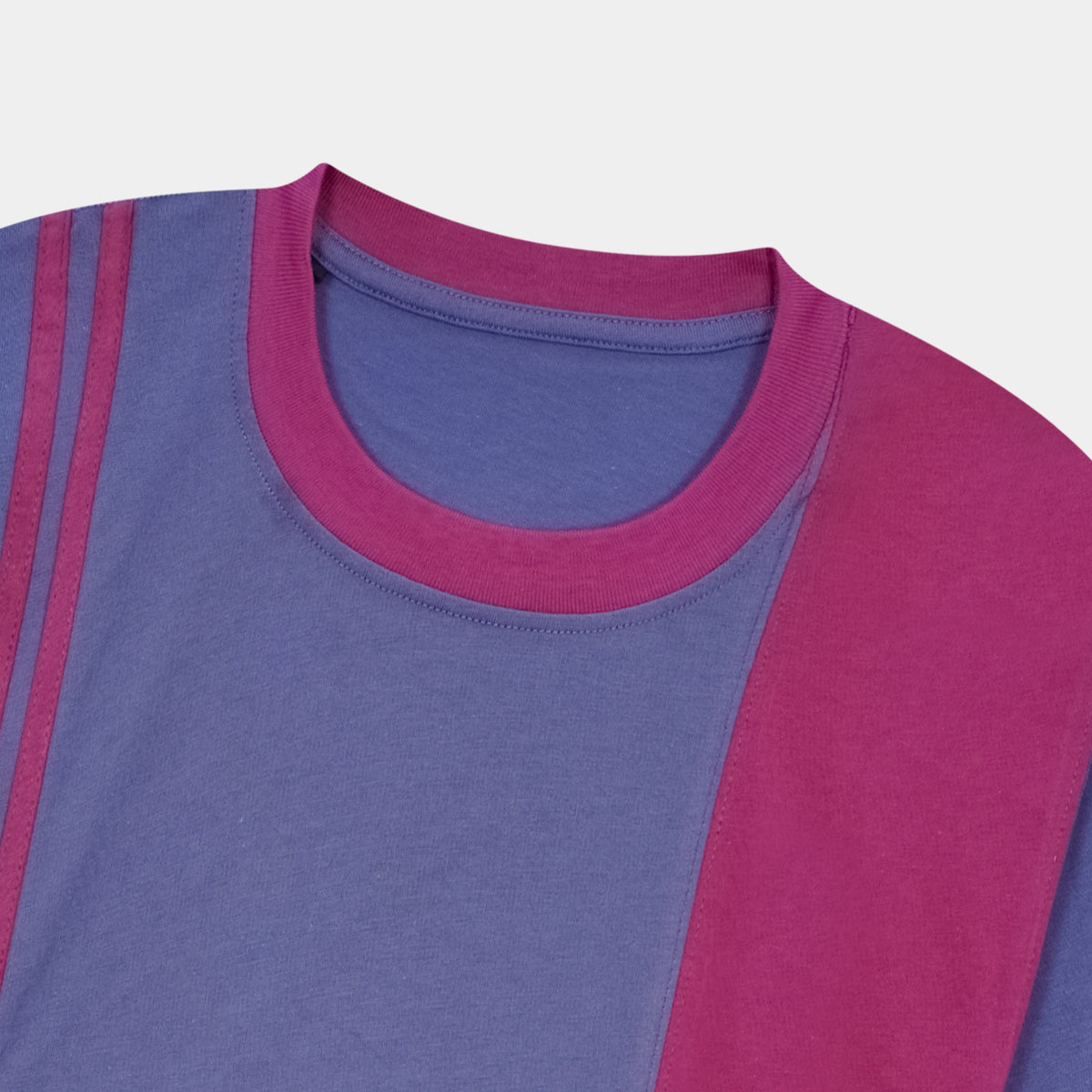 Two Tone Boxy Fit Urdu Calligraphy T Shirt in purple and pink, perfect for stylish casual wear by BSG