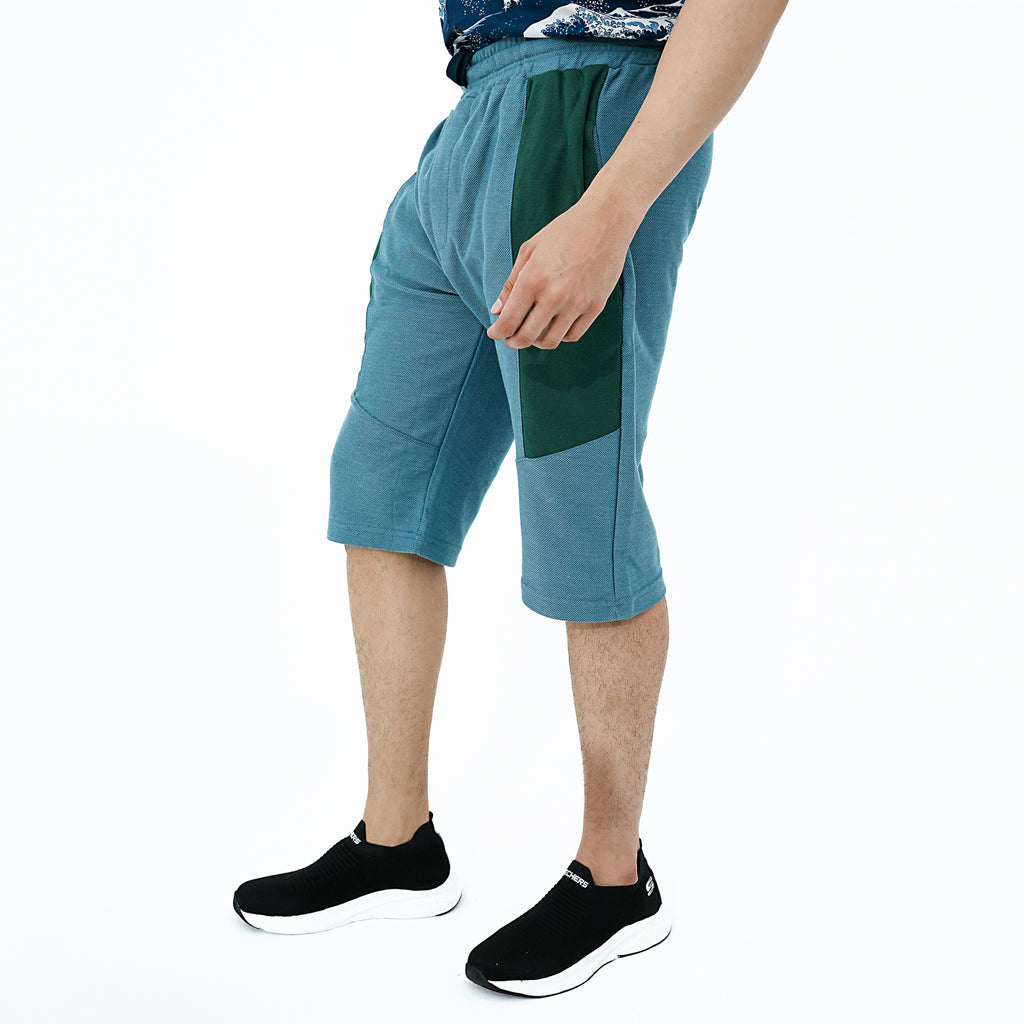 BSG Two Tone Casual Shorts in Blue and Green Design for Comfortable Everyday Wear