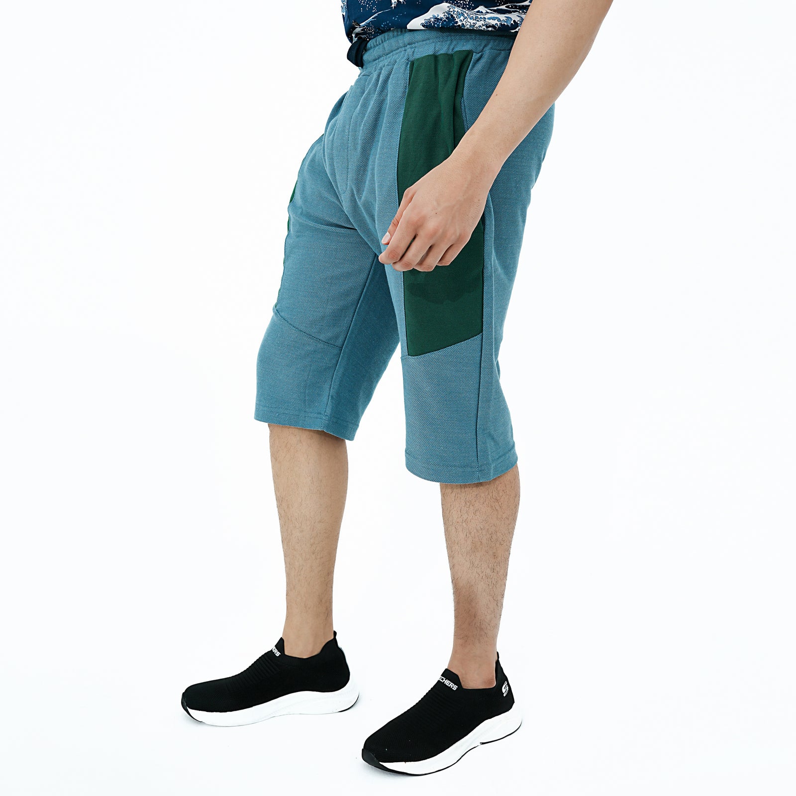 BSG Two Tone Casual Shorts in Blue and Green Design for Comfortable Everyday Wear
