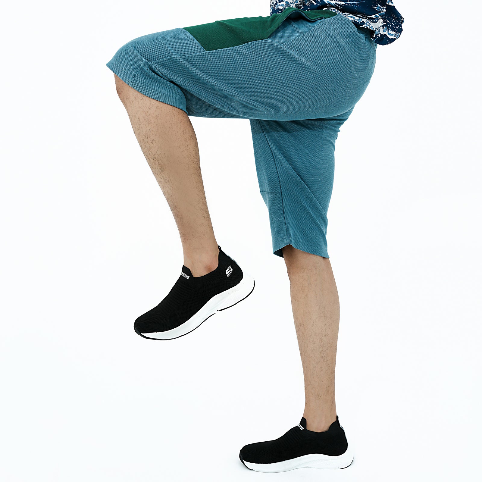 Blue and green Two Tone Casual Shorts for men, perfect for summer outings and relaxed fit