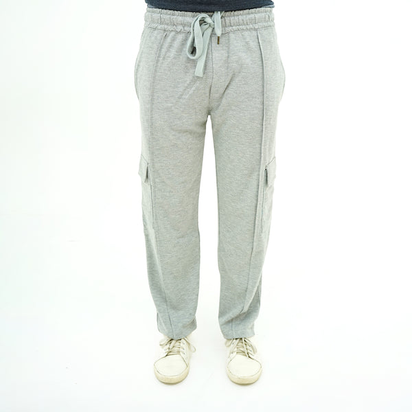 BSG Men's Urban Flex-Fit Side Pocket Trouser in light gray with drawstring waist and casual fit