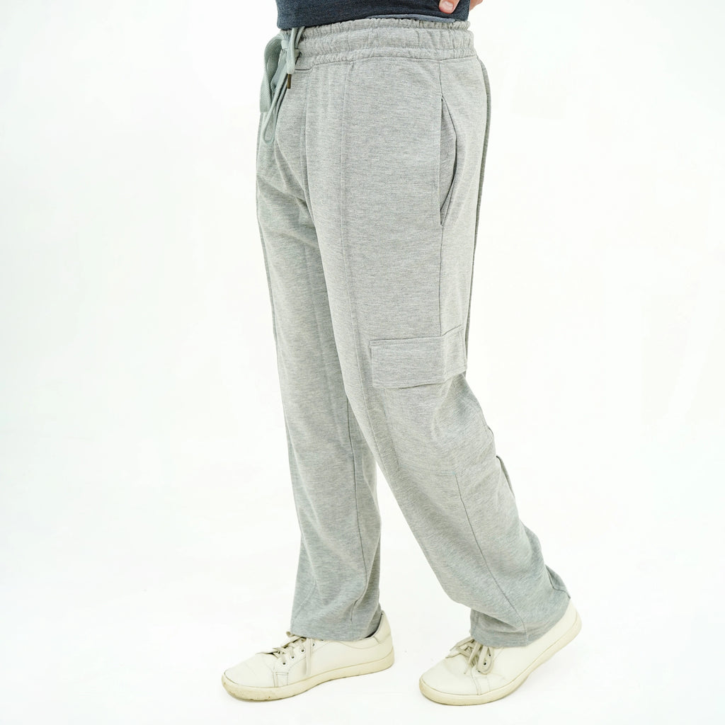 Men's Urban Flex-Fit Side Pocket Trouser in gray with elastic waistband and casual fit