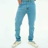 Men's BSG Urban Sky Stretchy Slims light blue denim jeans with slim fit design