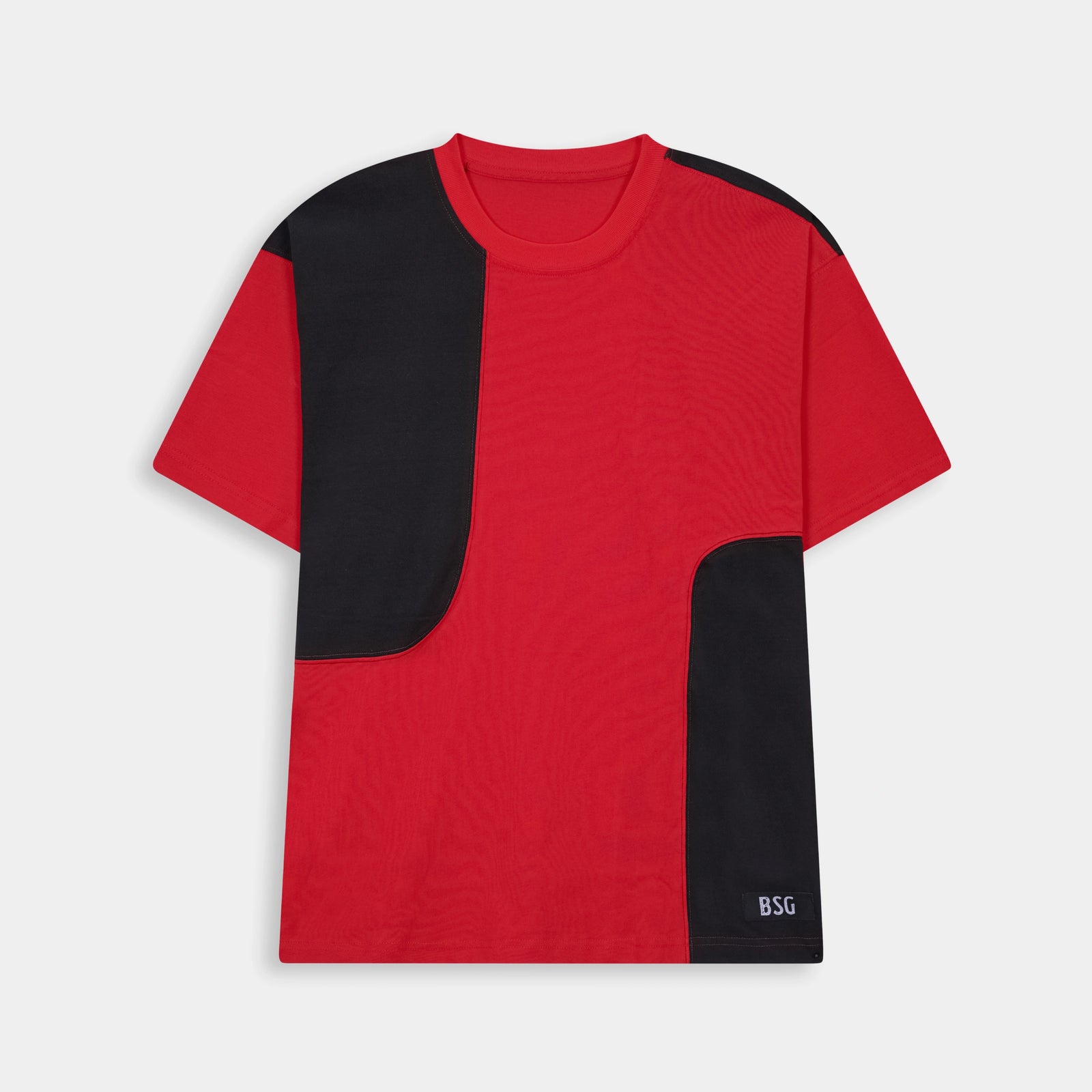 Trendy Urdu Calligraphy Boxy Fit Red Black T Shirt for stylish men's fashion by BSG