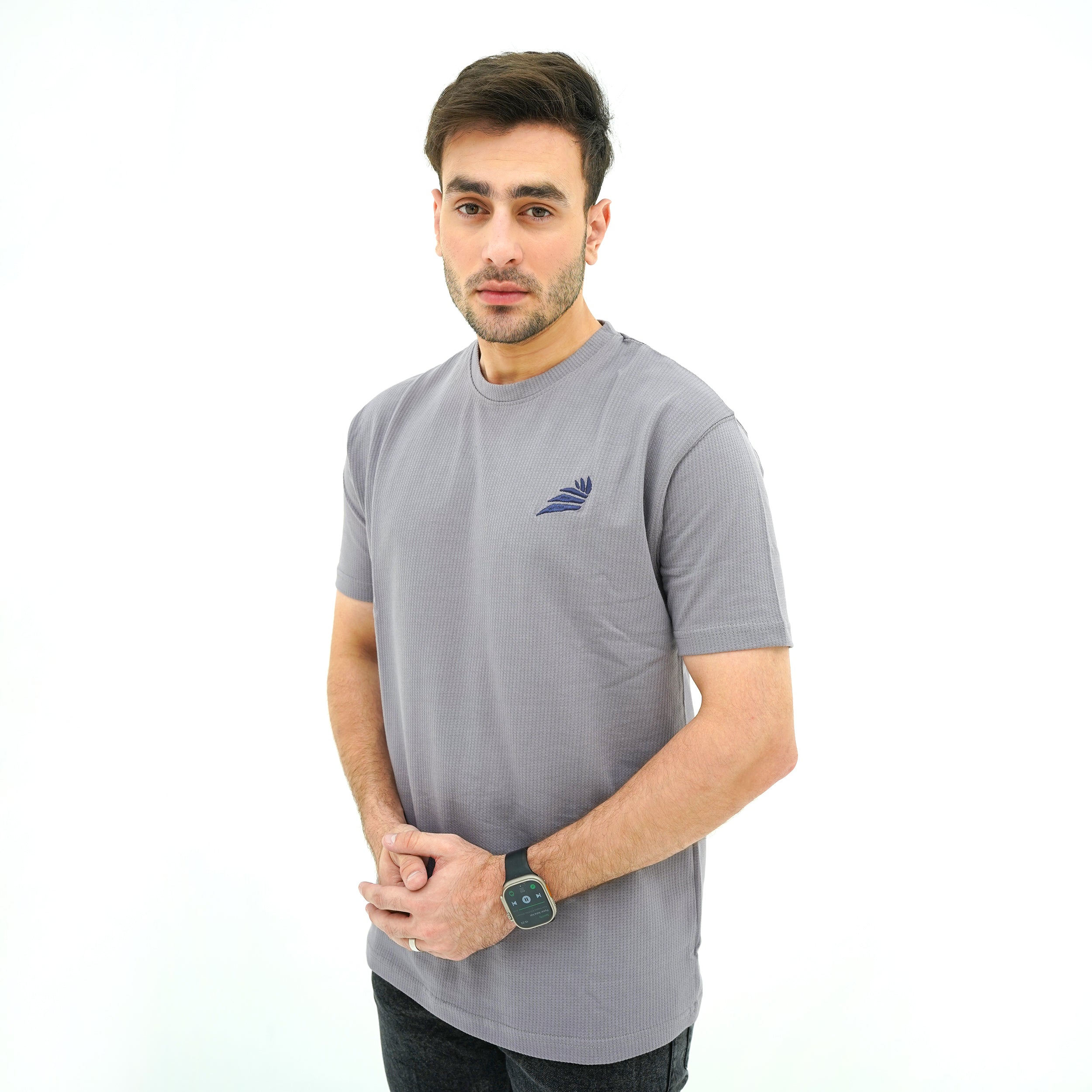 Men's BSG Ventiluxe AirFlow Grey Tee Shirt with a stylish logo for comfortable wear
