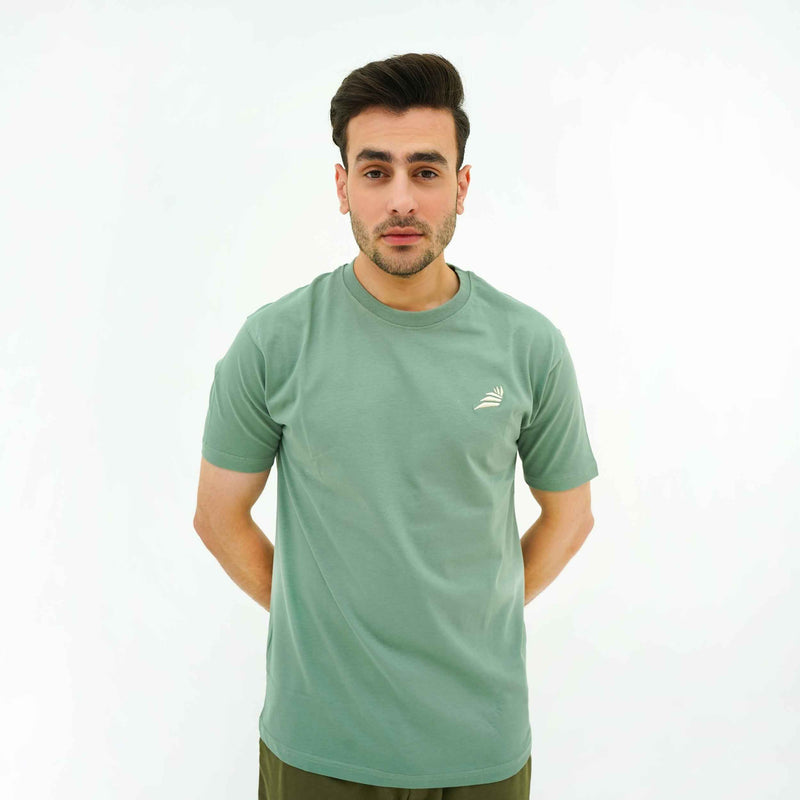 Men's BSG Verdant Charm Pistachio Luxe Tee Shirt in green with small logo on chest