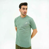BSG men's Verdant Charm Pistachio Luxe Tee Shirt in pistachio green with short sleeves and logo detail