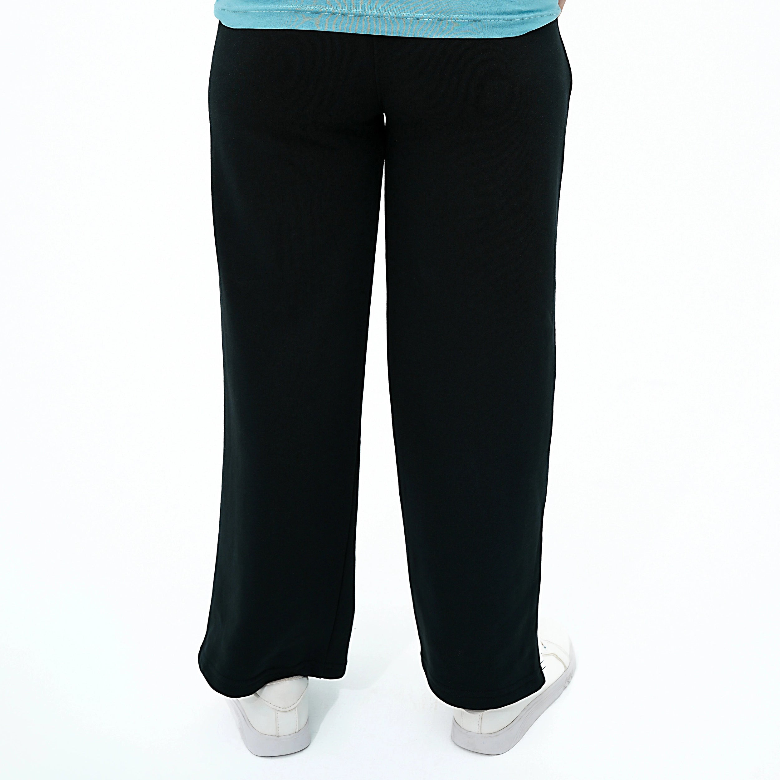 Black BSG Women's Sweat Pant featuring a relaxed fit, perfect for casual wear with the White Coal Urban Chic Trouser style