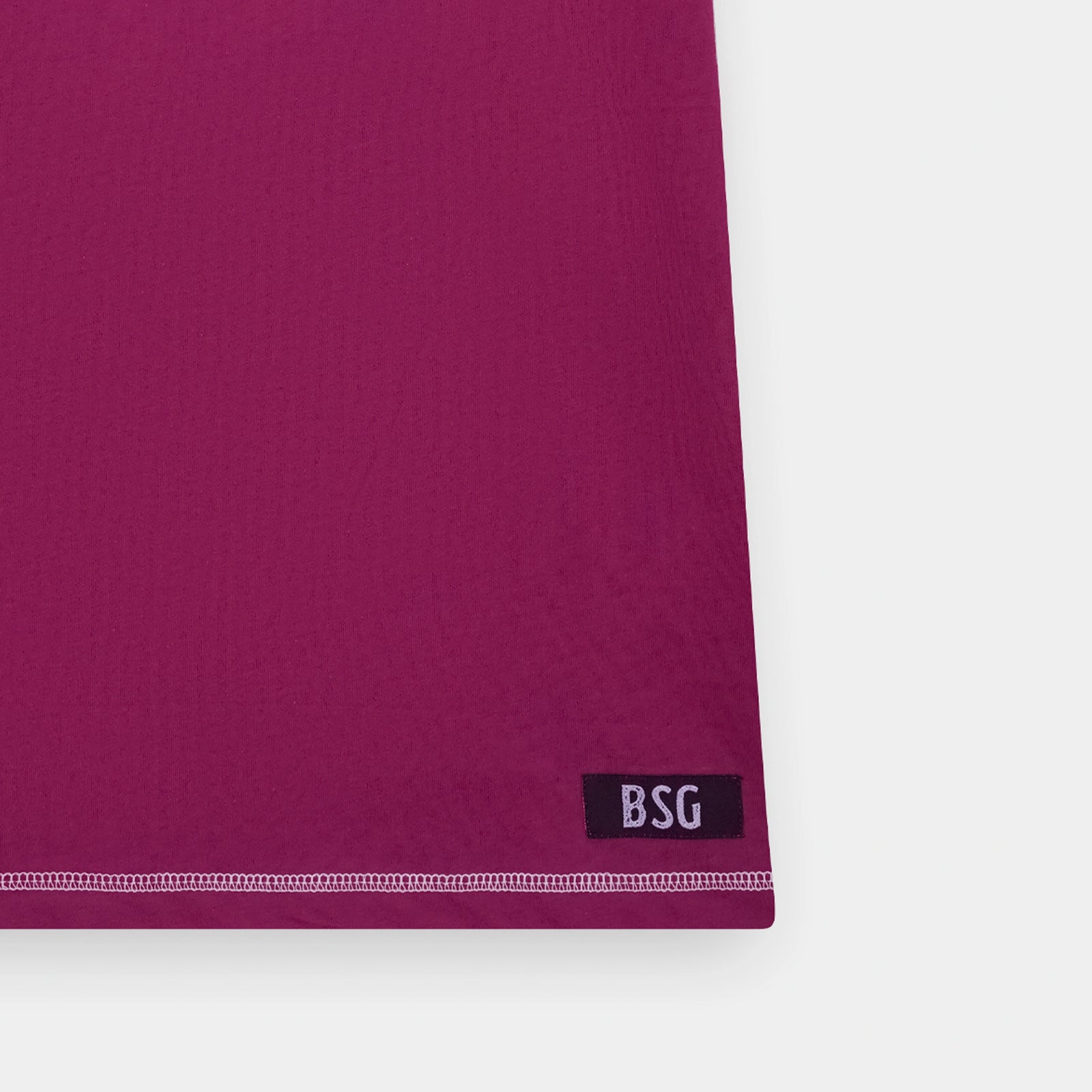 Stylish White Contrast Trim Magenta V Neck T Shirt for comfortable everyday wear by BSG